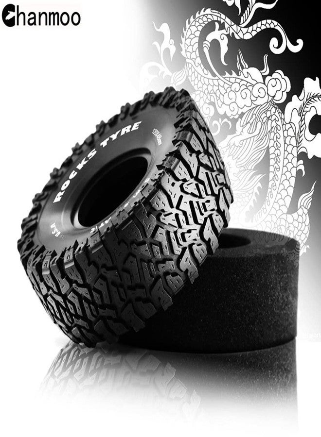 Chanmoo 1.9 RC Crawler Tires With Foam Insert Rubber Mud Tyres 120mm For 1/10 RC Crawler Car Axial SCX10 90046 AXI 03007 TRX4 Tamiya CC01 Redcat Gen8 RC4WD 1.9 inch Beadlock Wheel Rims 4PCS - Image 4